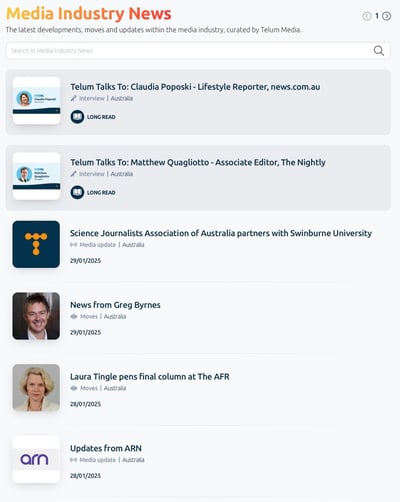 Media Industry News week 1 Aus